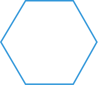 A Blue Outline Of A Hexagon On A White Background