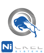 a logo for nickel systems with a blue whale