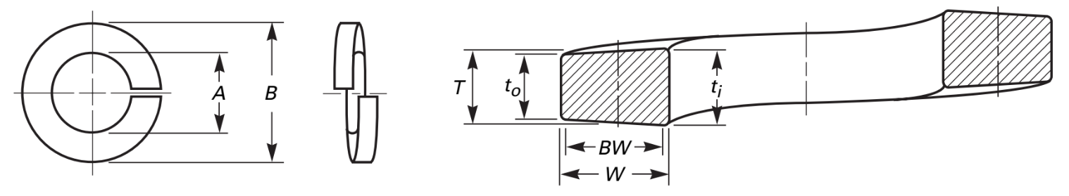 lock washer dimensional drawing