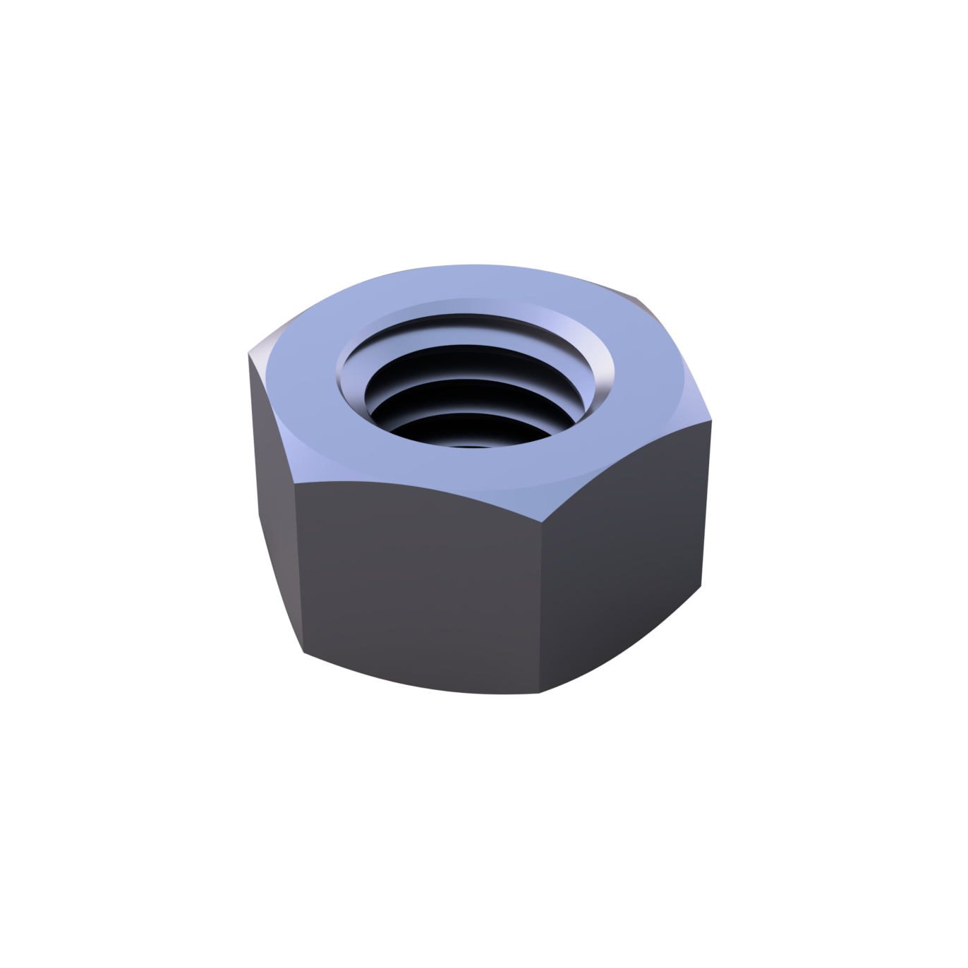 a profile picture of a finished hex nut
