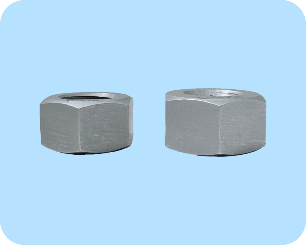 a comparison between finished hex nuts and heavy hex nuts