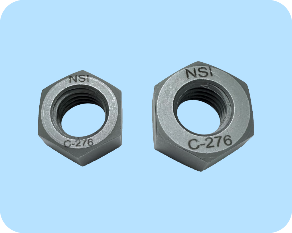 a comparison picture between finished hex nuts and heavy hex nuts