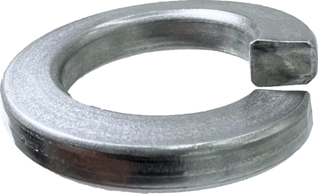 A close up image of a medium lock washer C276 material