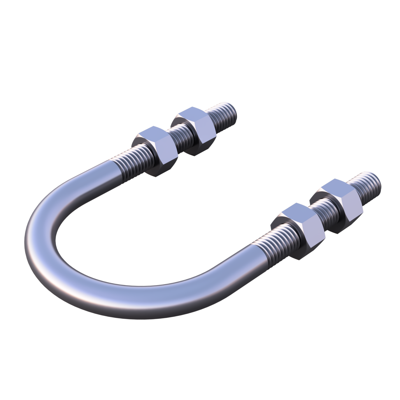 a close up of a metal u bolt