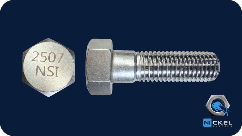 a picture of a 2507 super duplex hex head bolt