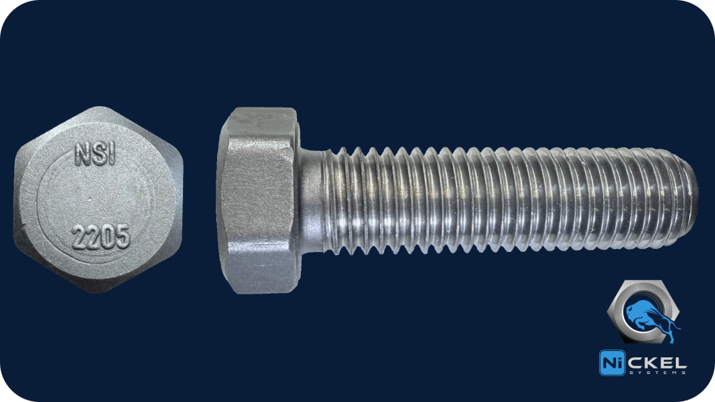 a picture of a 2205 duplex hex head bolt