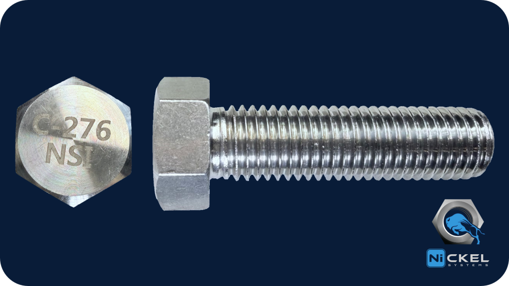a picture of a hastelloy C276 hex head bolt