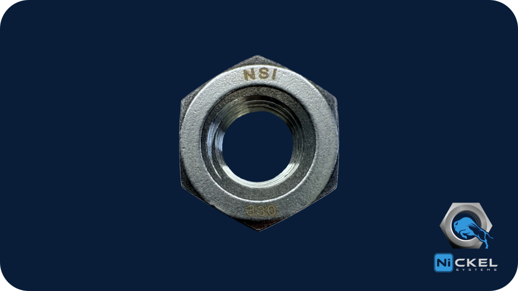a picture of a finished hex nut 330 stainless material