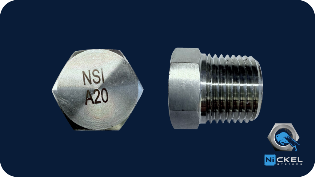 a picture of a hex head pipe plug alloy 20 material