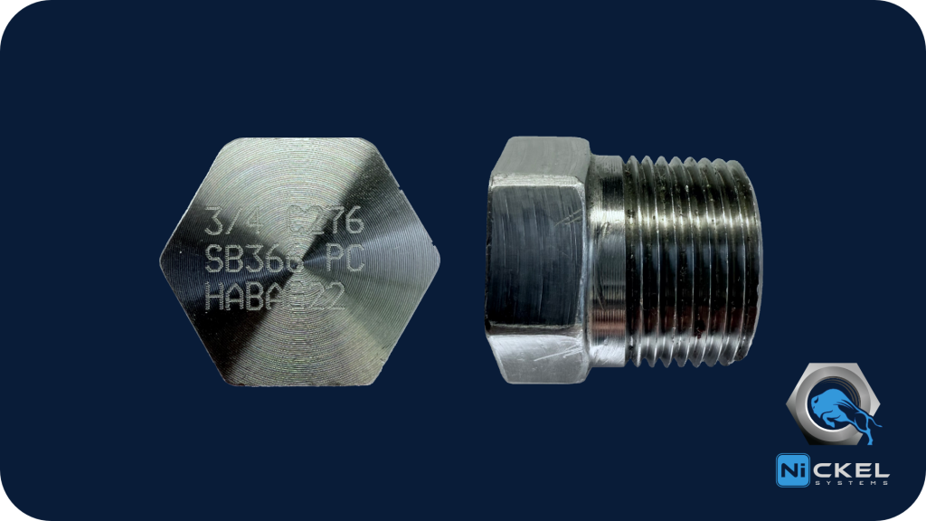 a picture for a hex head pipe plug in hastelloy c276 material