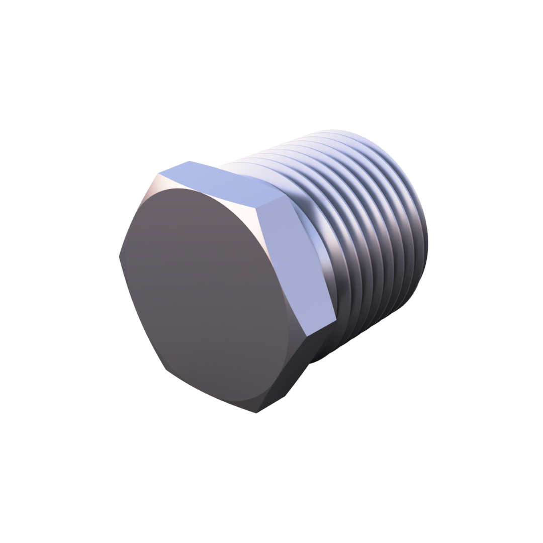 a hex head pipe plug profile view