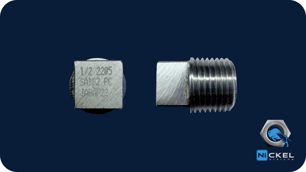 a picture of a 1/2 inch square head pipe plug