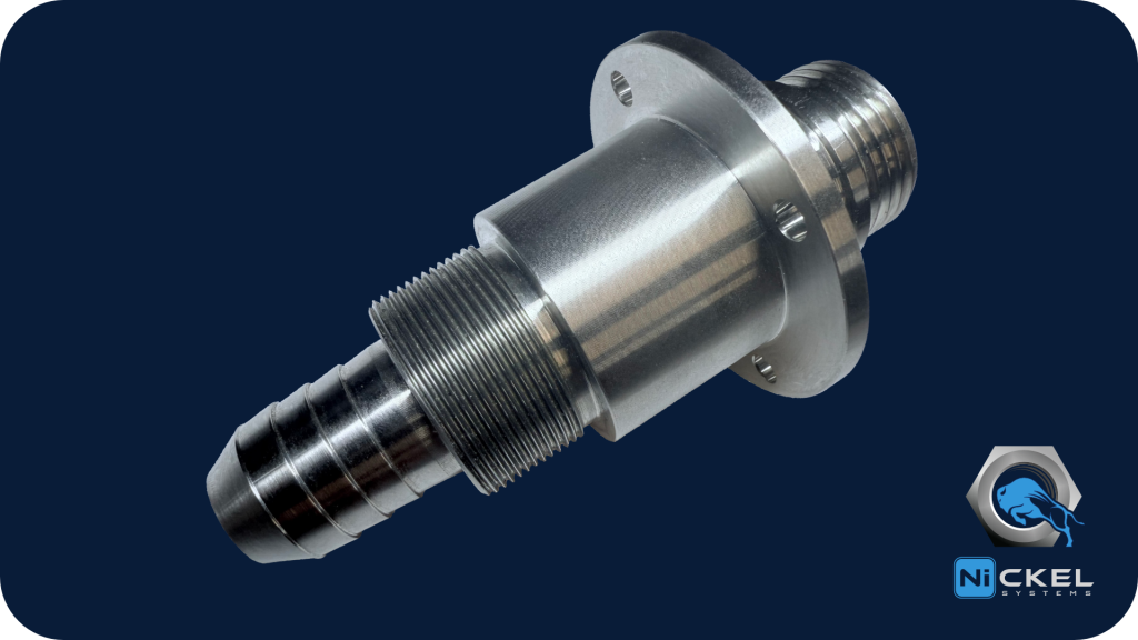 a profile picture of a custom barbed flange