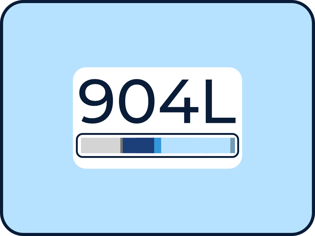 a chemical composition of 904L stainless steel